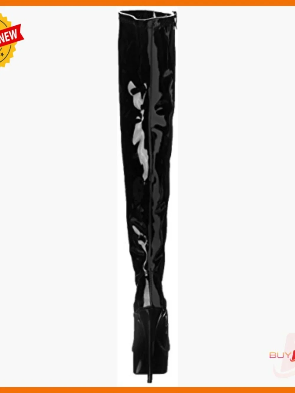Leather Over-the-Knee Boots with 6-Inch Heel, Zip Closure